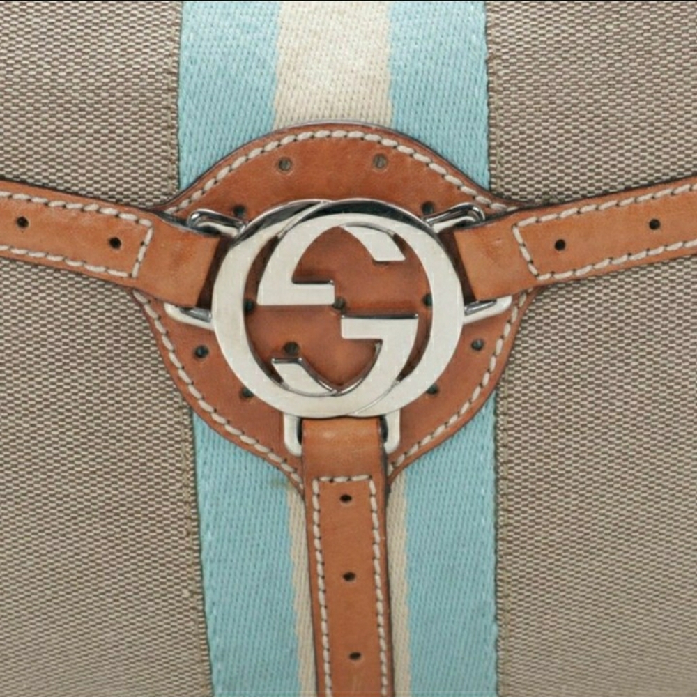 GUCCI Reins Canvas & Leather Hobo Bag - Picture 3 of 12